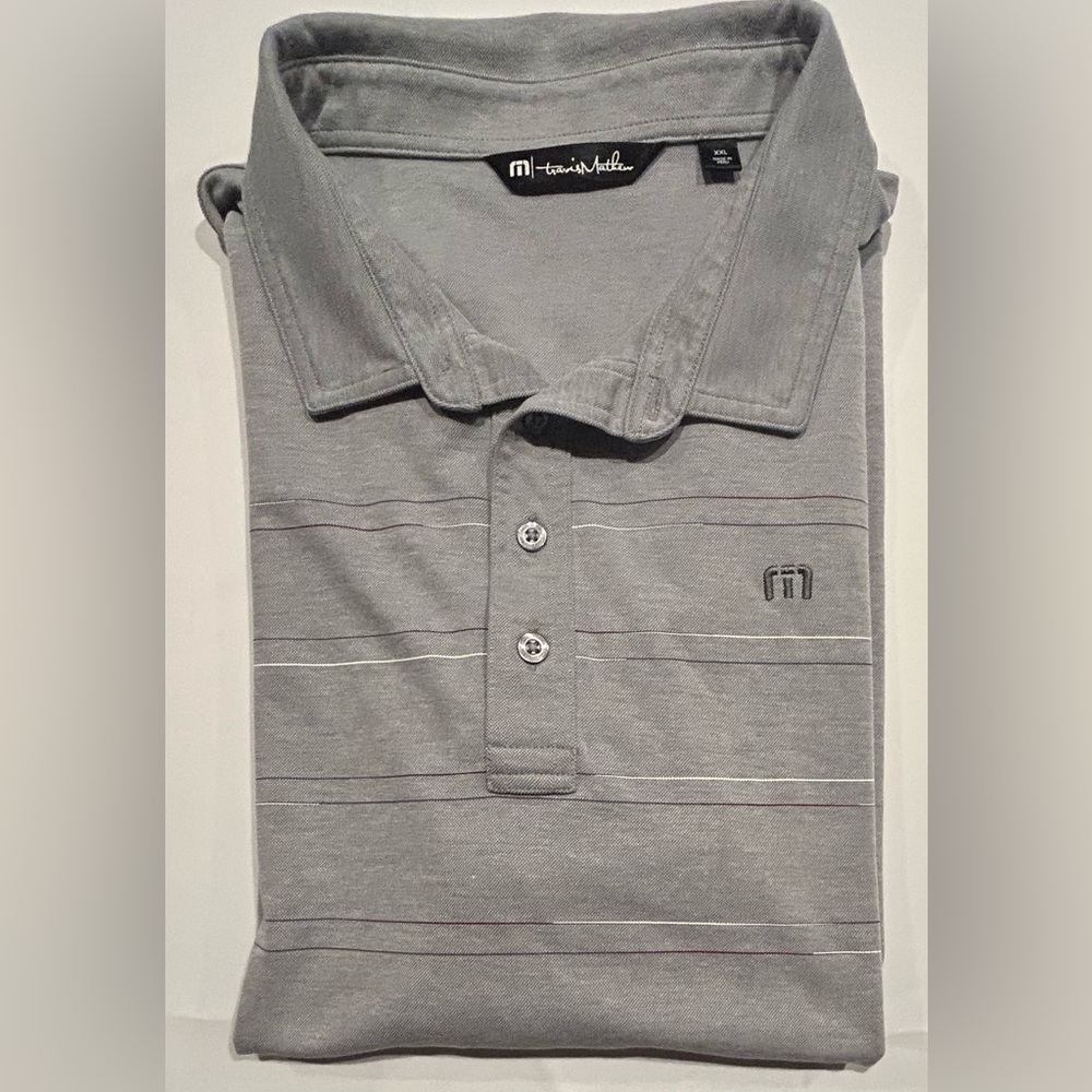 Travis Mathew Gray Polo Shirt Classic Knit Design